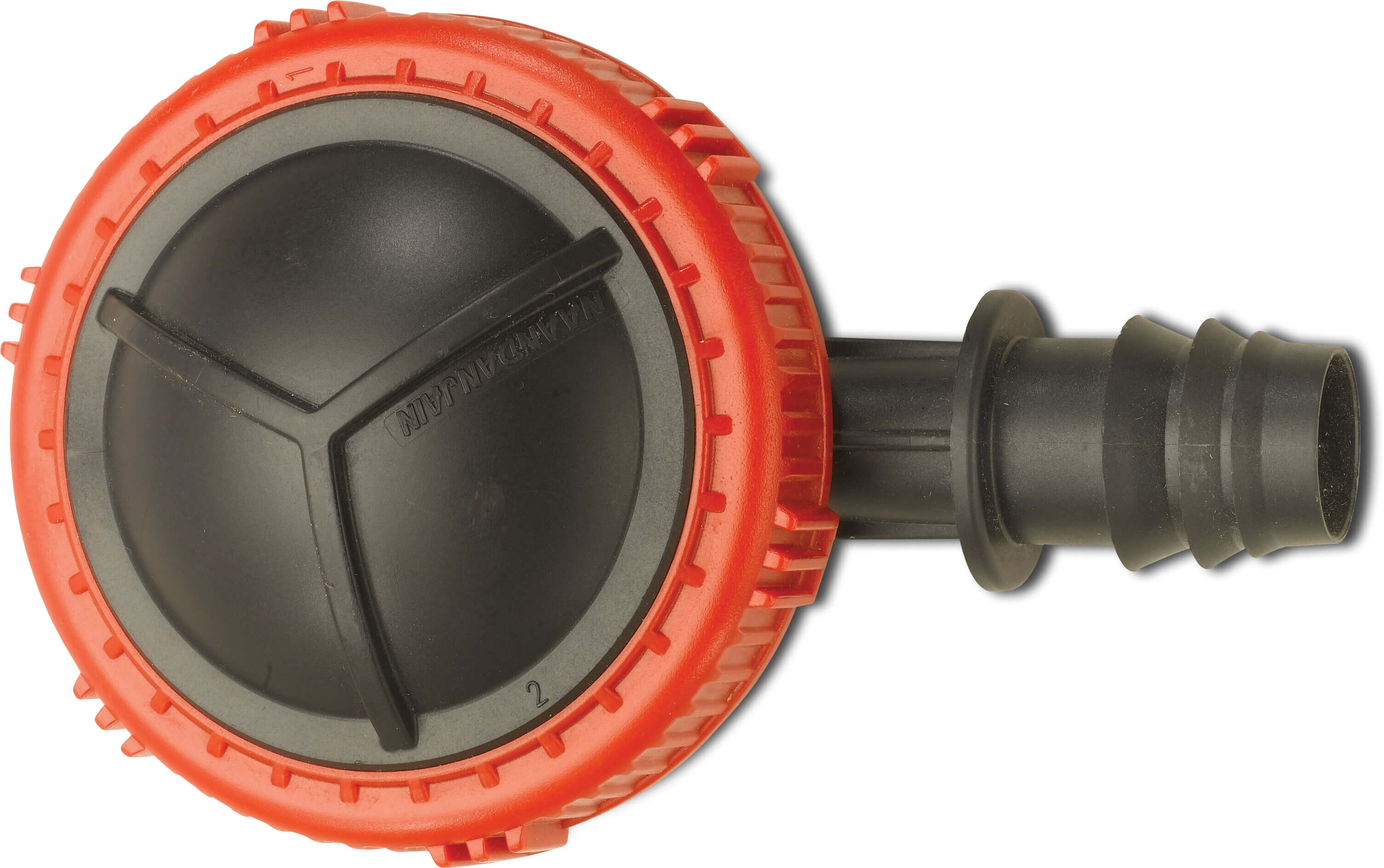 NaanDan Spoelklep met zijaansluiting kunststof 16 mm barbed 0,5 - 3bar rood/zwart